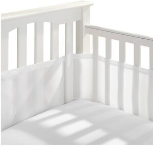 BreathableBaby Mesh Liner for Full-Size Cribs, 3mm Mesh in White